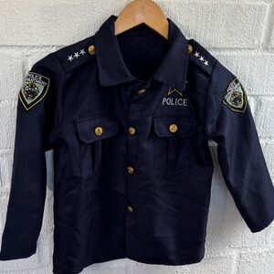 Police Navy Blue Kids Costume Jacket with Gold Button sz M